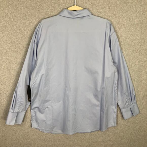 Bagatelle Shirt Women Medium Blue Button Corp Career Work Capsule Stretch Cotton - Picture 8 of 9